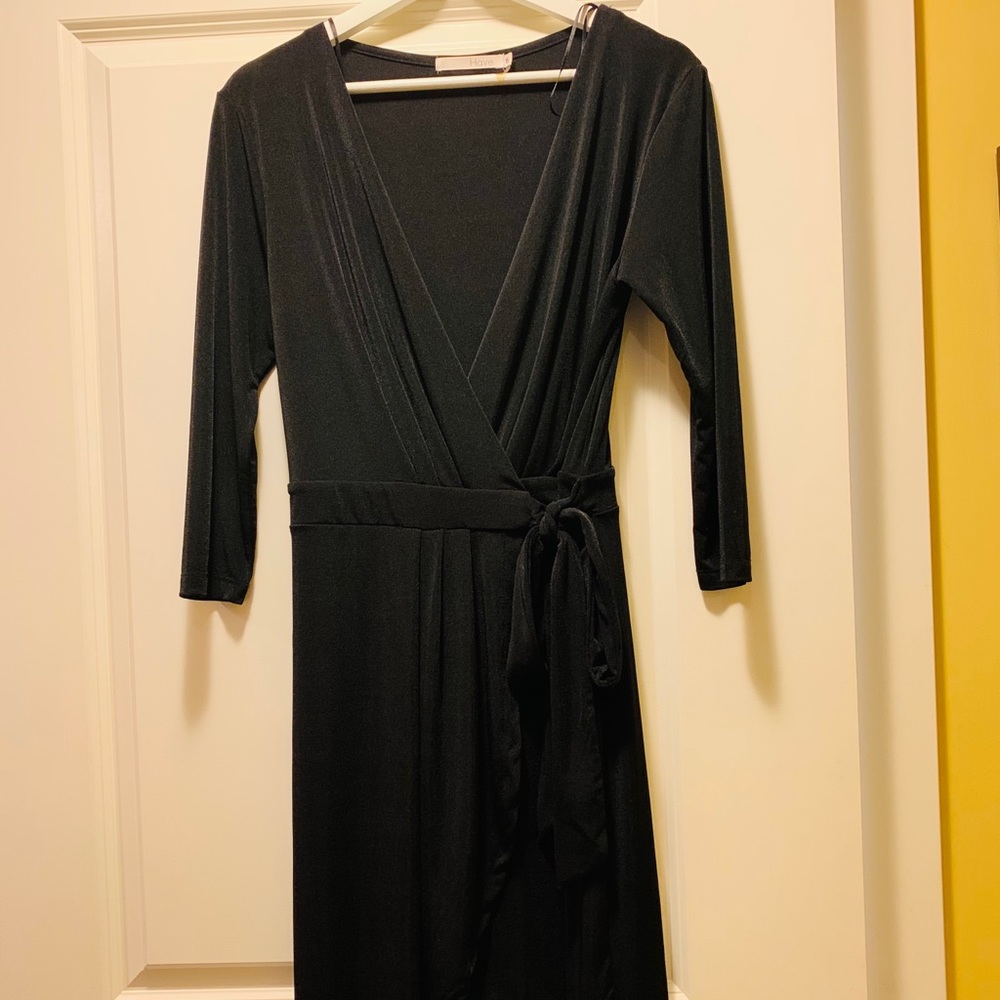 Black wrap dress